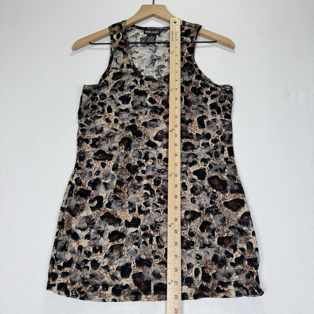 Vtg 90s Wet Seal Top Womens Medium Black Brown Floral‎ Fairy Grunge Sheer Moody - Picture 13 of 13
